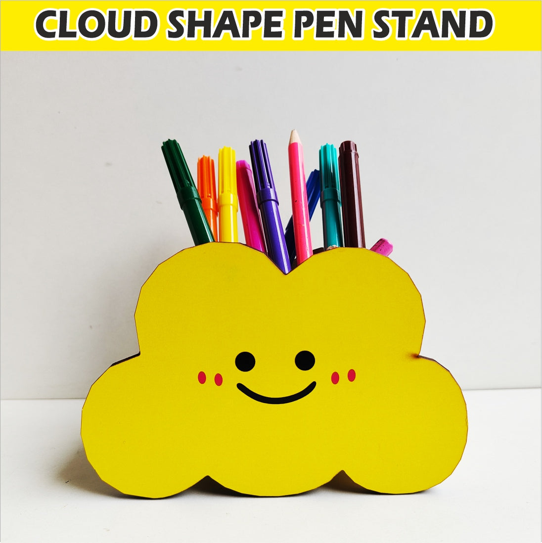 Cloud Theme Pen Stand Wooden