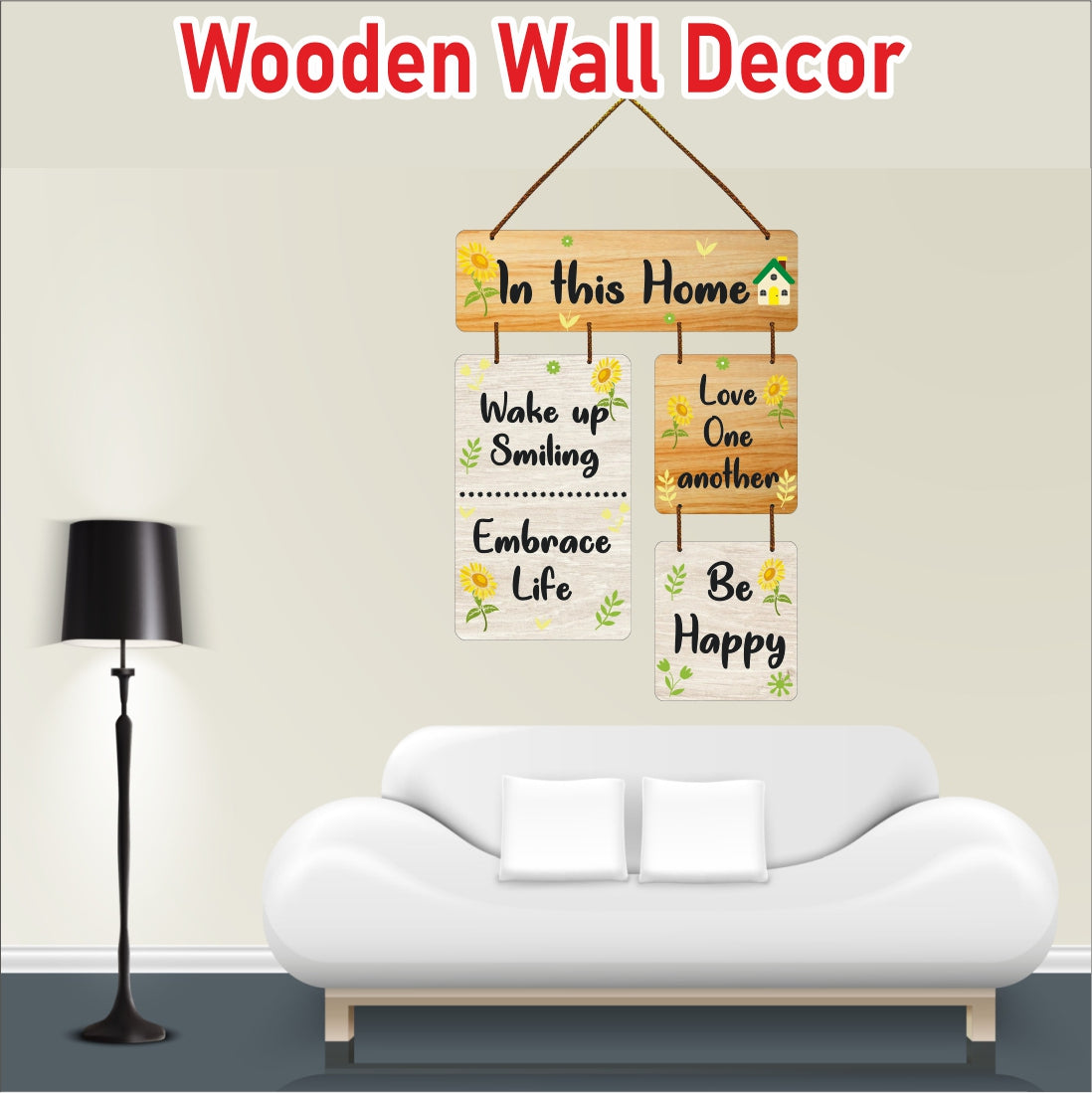 In This Home - Wall hanging Positive Affirmations wall Decor