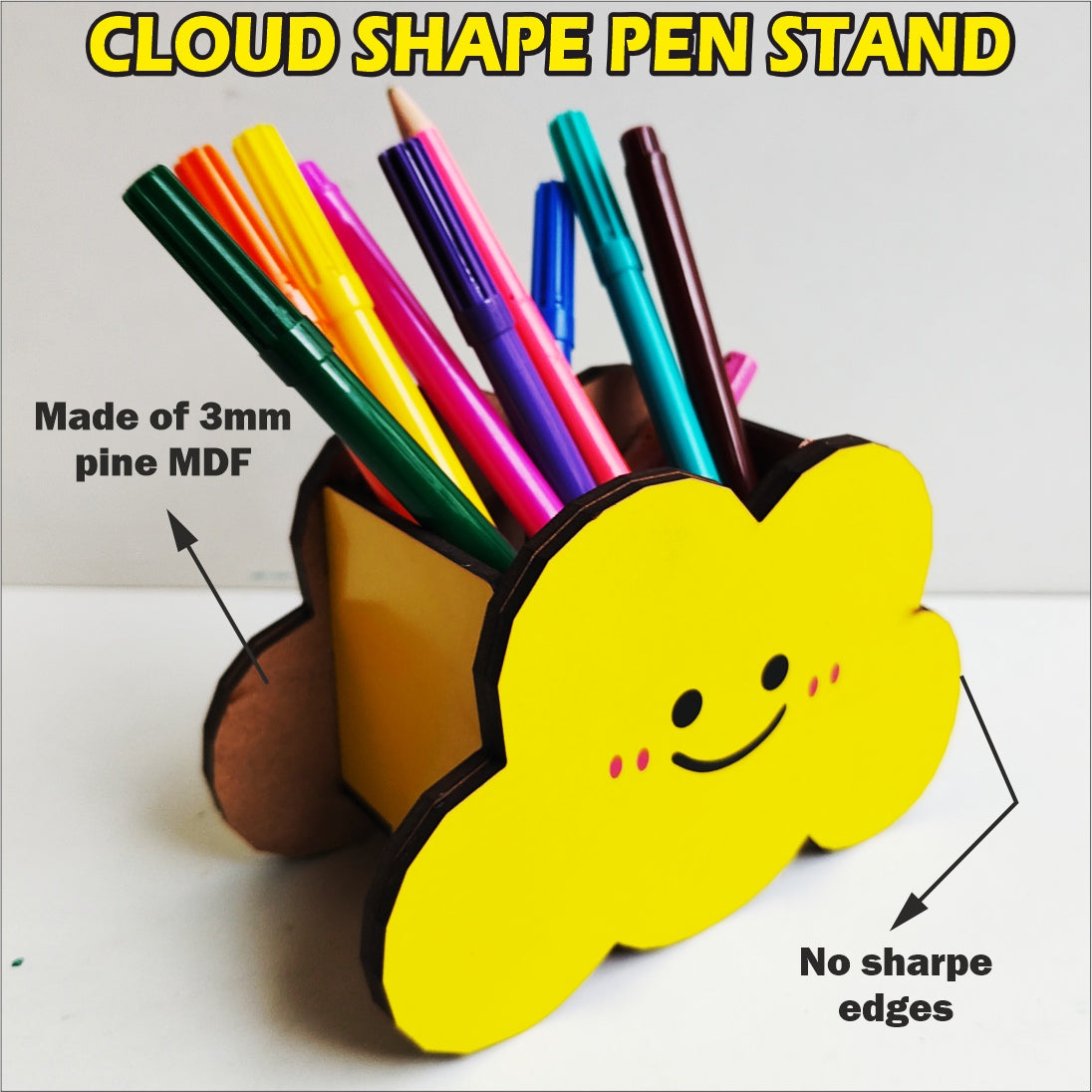 Cloud Theme Pen Stand Wooden