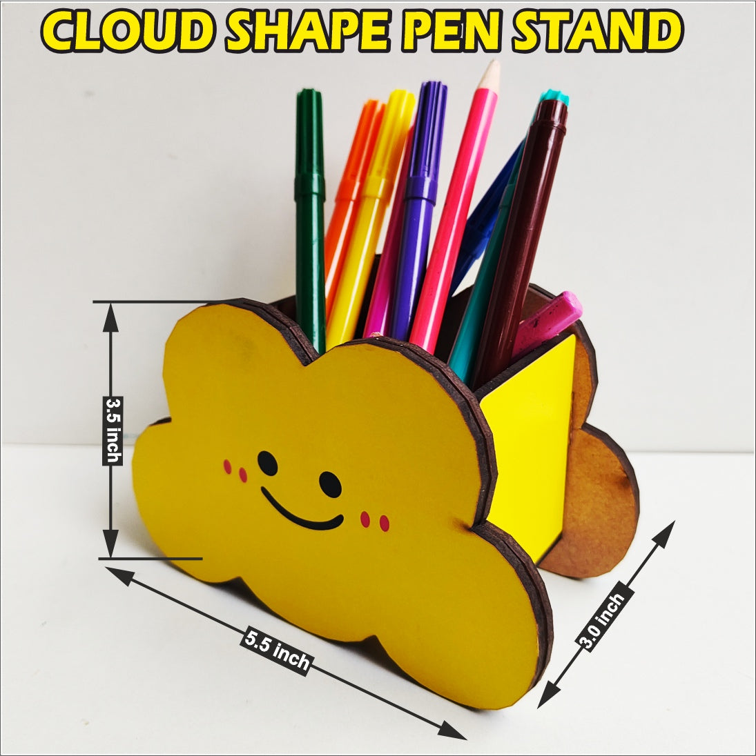 Cloud Theme Pen Stand Wooden