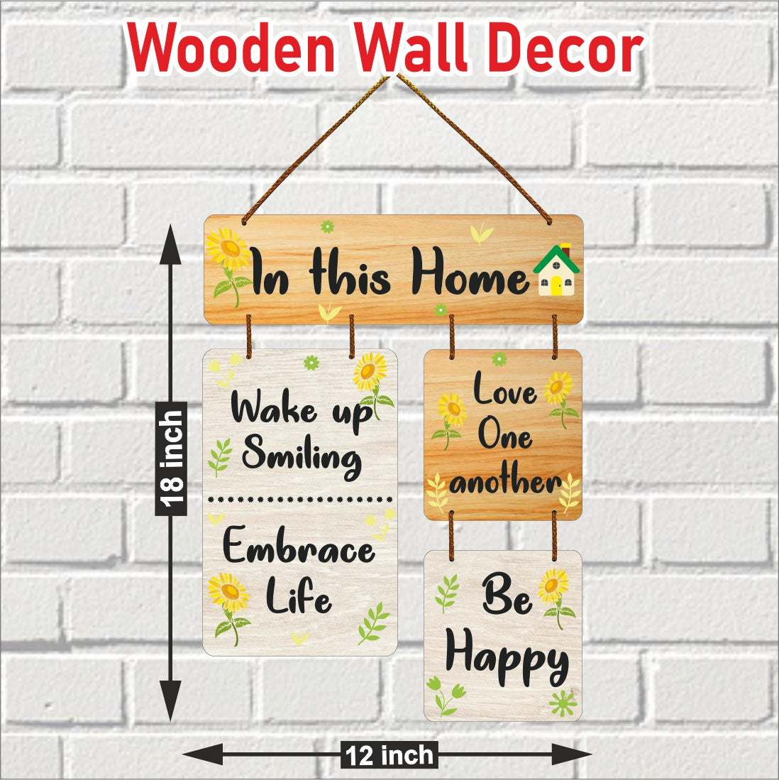 In This Home - Wall hanging Positive Affirmations wall Decor