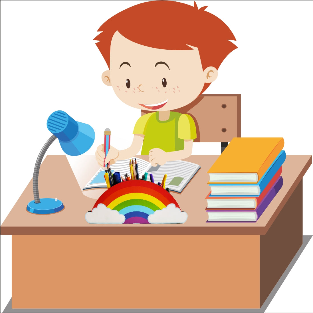 Rainbow Theme Pen Stand Wooden