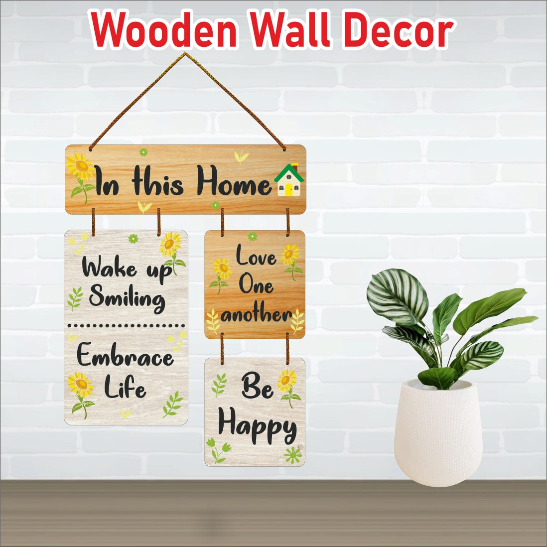In This Home - Wall hanging Positive Affirmations wall Decor