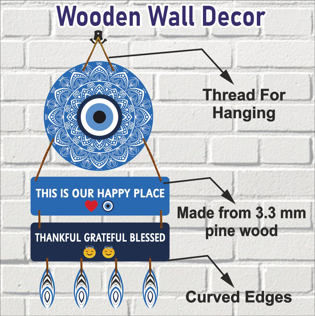 Blue Eyes-Our Happy Place Hanging wall Decor