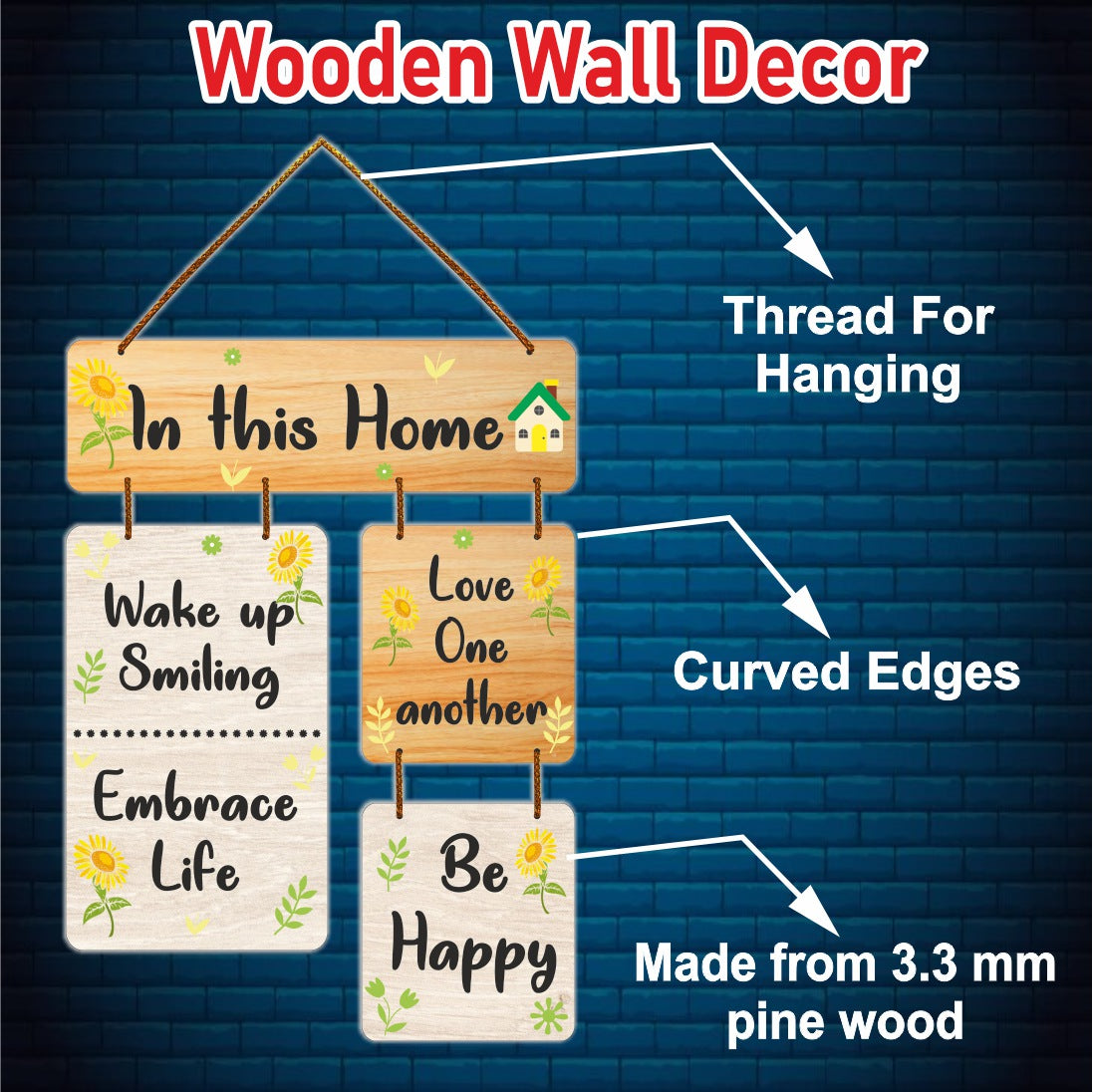 In This Home - Wall hanging Positive Affirmations wall Decor