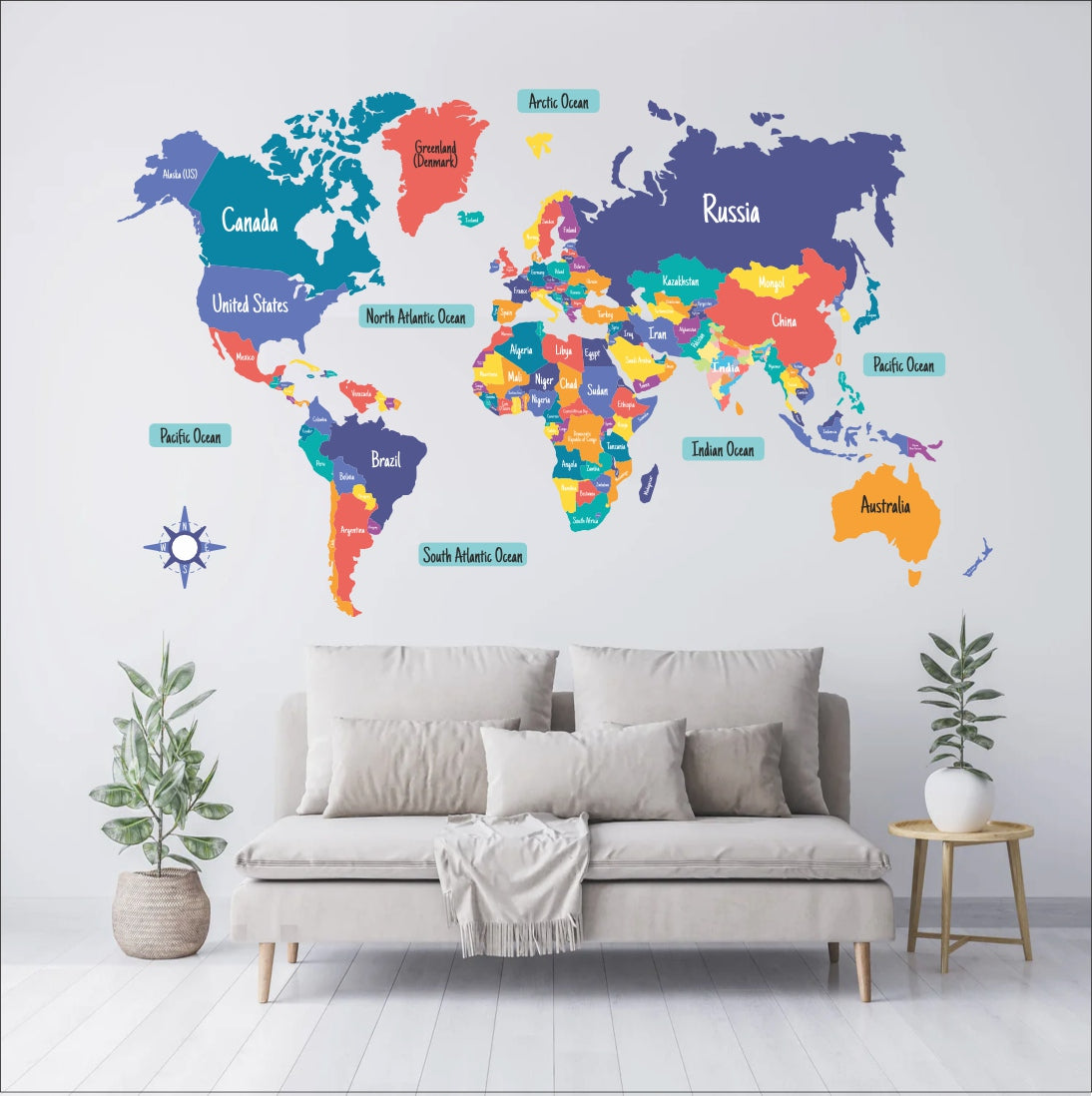 Wooden 3D World MAP Decor - The World in Layers Map