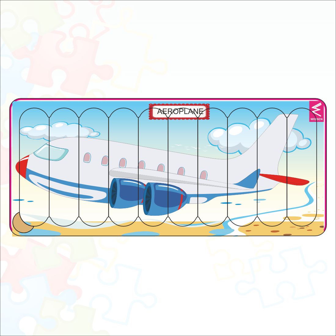 Wooden Strip Puzzle -My Aeroplane Design -9*4 inch
