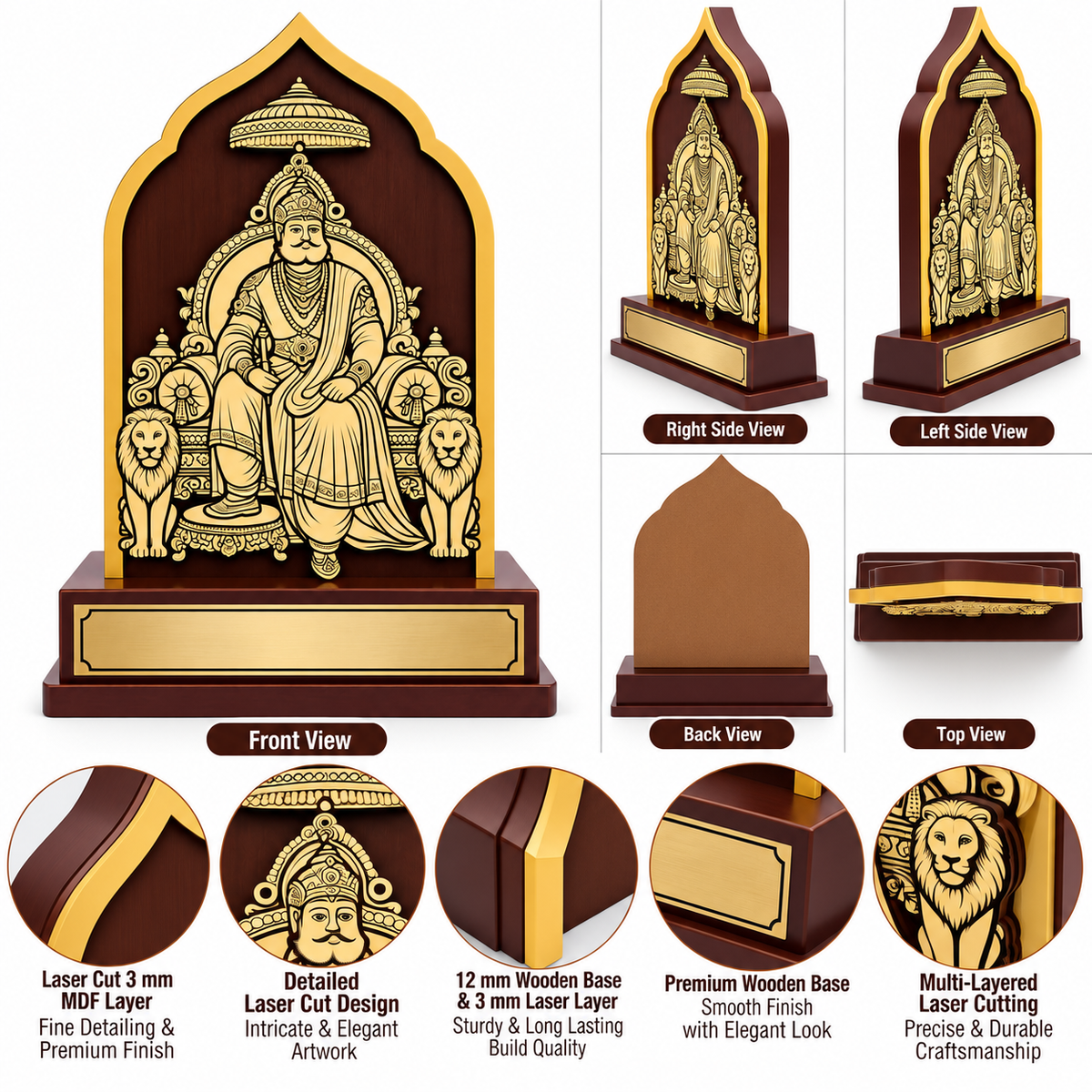 Maharaja Agrasen Ji Wooden Award & Memento | Premium Decorative Showpiece