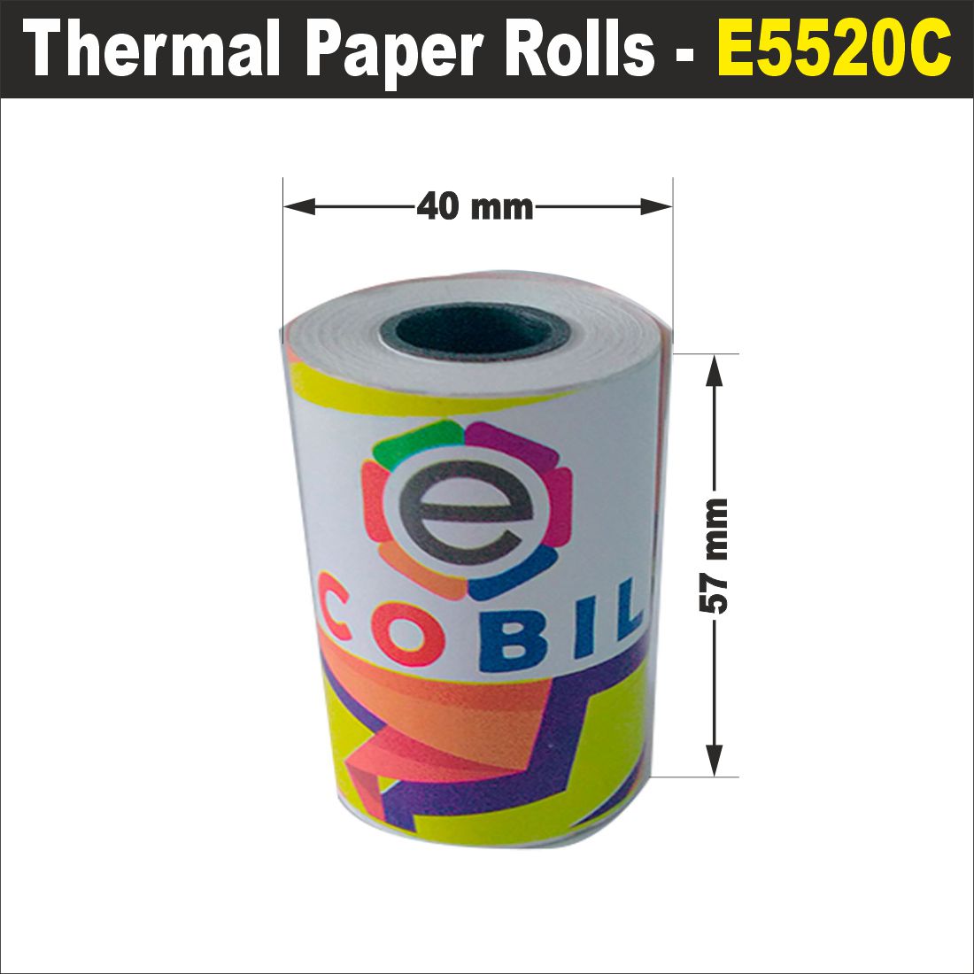 Ecobill Thermal paper Pack of 75 rolls POS till Cash Register Machine rolls -57 mm *40 mm dia -approx 16-18 m length roll- 70 gsm for printing receipt
