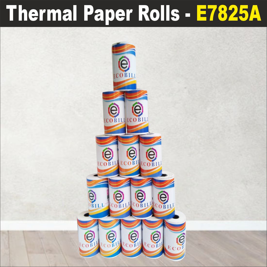 Ecobill Thermal paper Pack of 50 rolls POS till Cash Register Machine rolls -78 79 mm *40 mm dia -approx 23-25 m length roll- 50 gsm for printing receipt