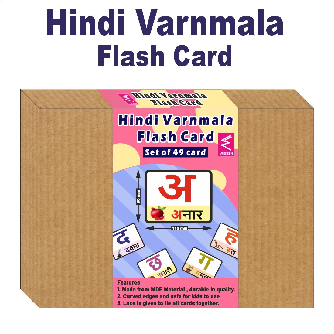 Wooden (MDF) Hindi Vowels and Consonants Learning Flash card