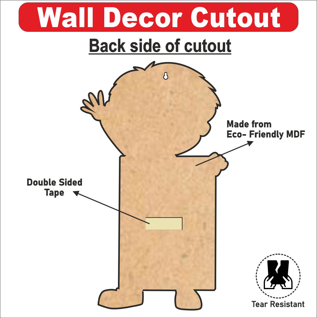 Wooden(MDF) Wall Decor Cutout for kids- Lets be honest -Learning through Fun design - 12*18 inch