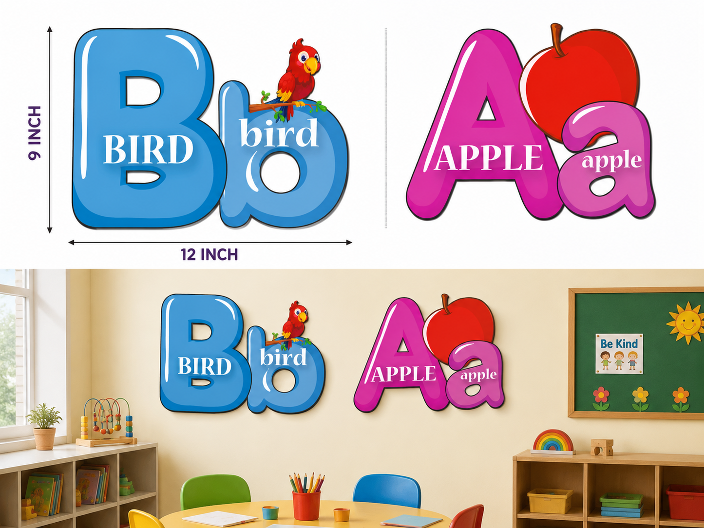 Wooden Alphabet Wall Decor for Kids | Educational MDF Cutout Letters (A–Z)