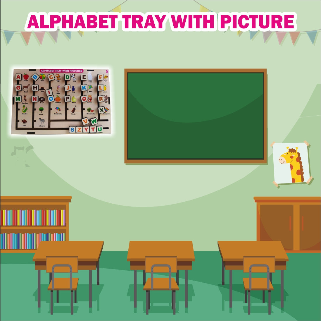 Alphabet Wall Busy Board (Non-Removable Puzzle Design)