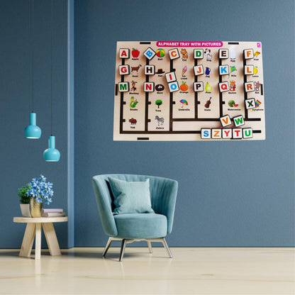 Alphabet Wall Busy Board (Non-Removable Puzzle Design)