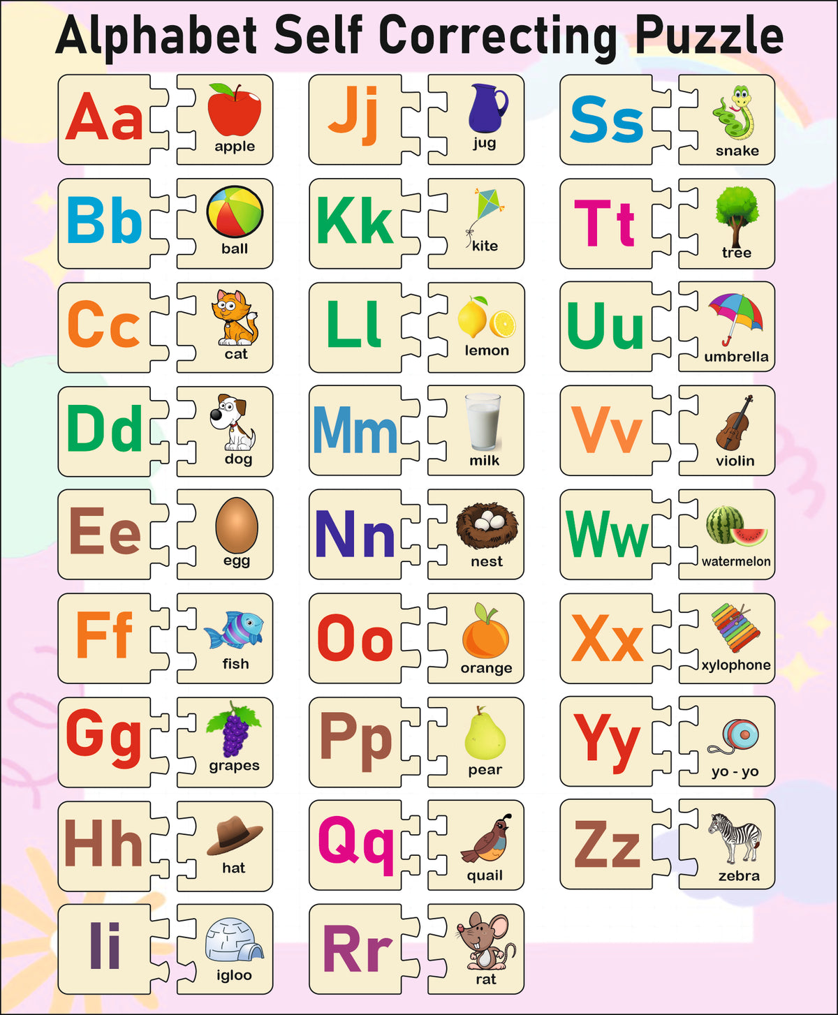 Wissen English Learning Kit for Kids Age 3–4 Years | Wooden Alphabet Matching Puzzle, Capital & Small Letter Tracing Boards & Alphabet Matching Game | Preschool Educational Toys for Early Learning