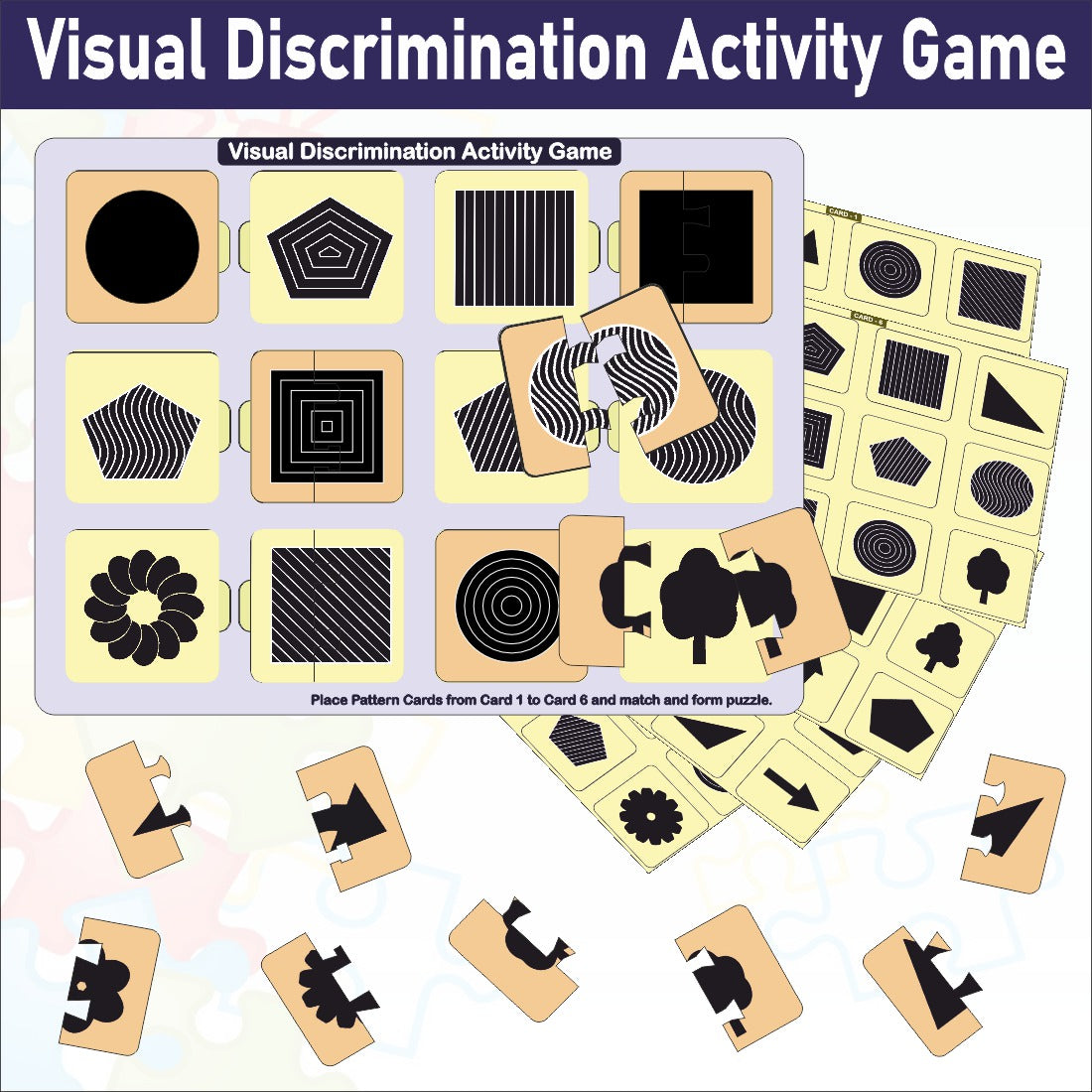 Wissen Maths & Reasoning Learning Kit for Kids Age 5–6 Years | 4-in-1 Wooden Educational Activity Games | Tangram Logical Puzzle, Visual Discrimination, Clock Learning & Arrow Matching Game | Preschool & Early Learning Toy