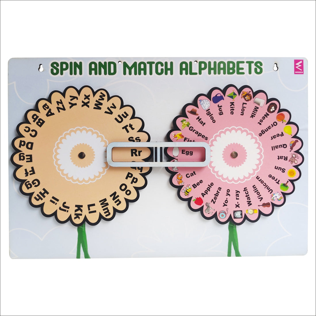 Wooden Alphabet Picture Spin Learning game