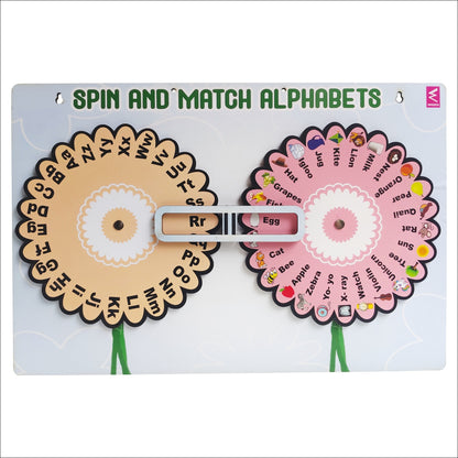 Wooden Alphabet Picture Spin Learning game