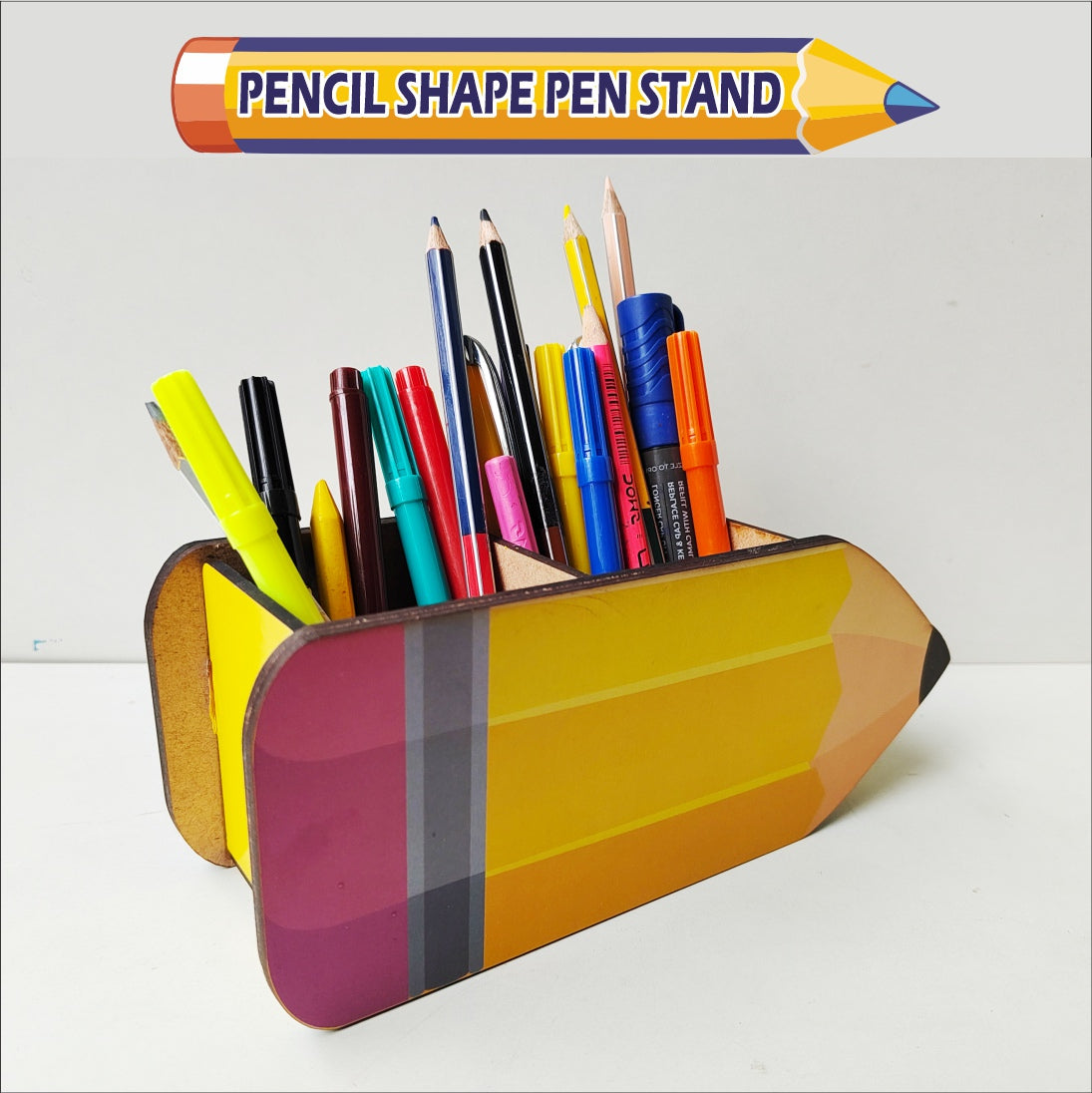 PENCIL SHAPE Pen Stand Wooden