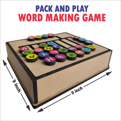 Wooden Pack and Play word making game for kids