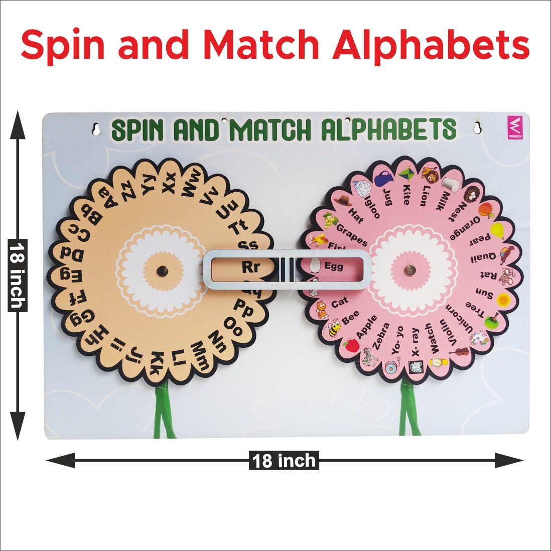 Wooden Alphabet Picture Spin Learning game