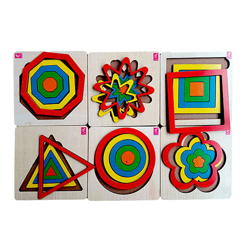 Wissen Maths Learning Kit for Kids Age 3–4 Years | 4-in-1 Wooden Educational Toys for Toddlers & Preschoolers | Number Puzzle, Number Tracing, Shape Matching & Pattern Matching Activity Set