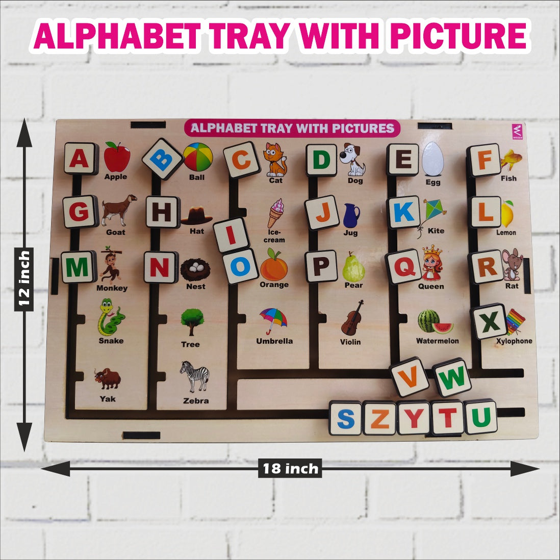 Alphabet Wall Busy Board (Non-Removable Puzzle Design)