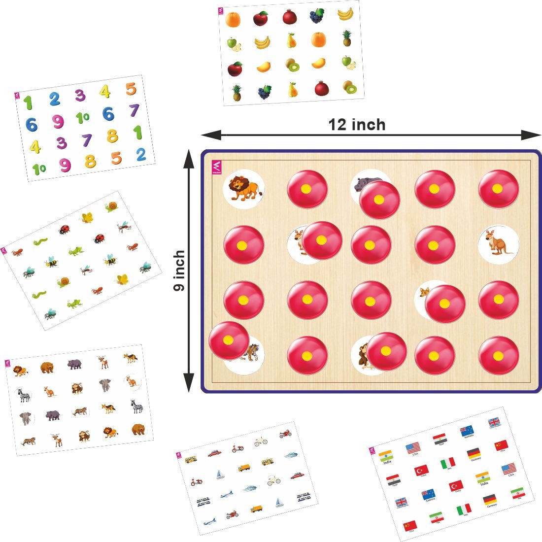Wissen Maths & Reasoning Learning Kit for Kids Age 6–7 Years | 4-in-1 Wooden Educational Games – Memory Game, Alphabet & Number Matrix, Sudoku & Fraction Master Puzzle | Brain Development & Logical Thinking Toy
