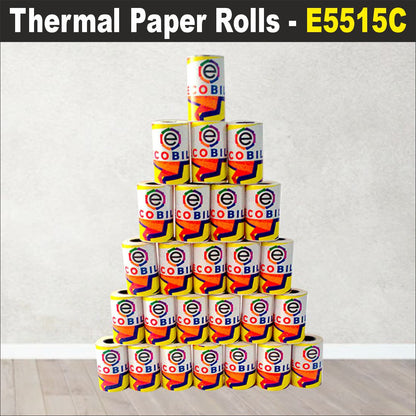 Ecobill Thermal paper Pack of 90 rolls POS till Cash Register Machine rolls -57 mm *36 mm dia -approx 10-12 m length roll- 70 gsm for printing receipt