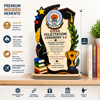 MDF Academic Award & Memento | Customized School Recognition Trophy