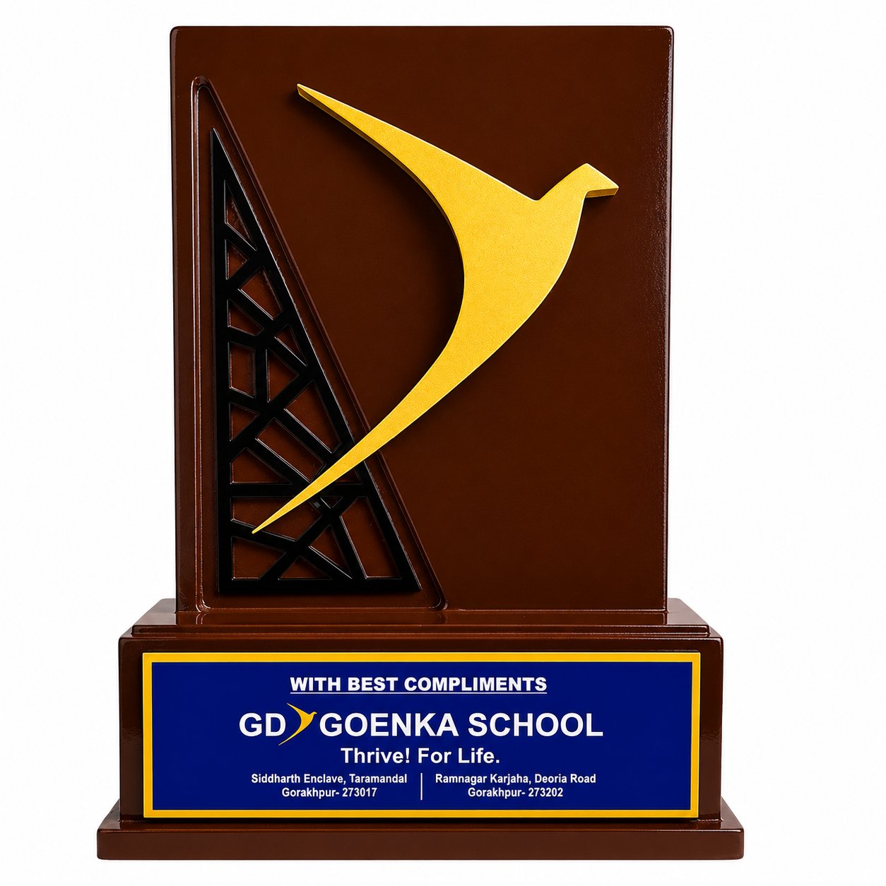 Premium Wooden School Trophy – Elegant Recognition Award