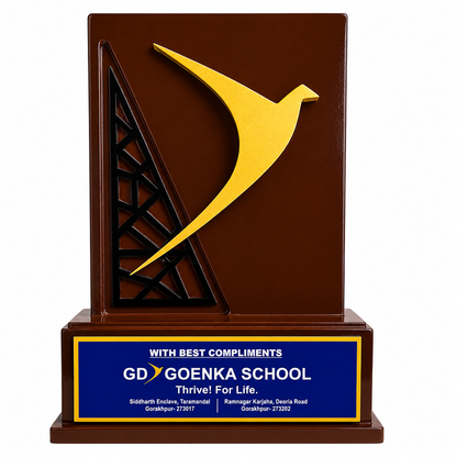 Premium Wooden School Trophy – Elegant Recognition Award