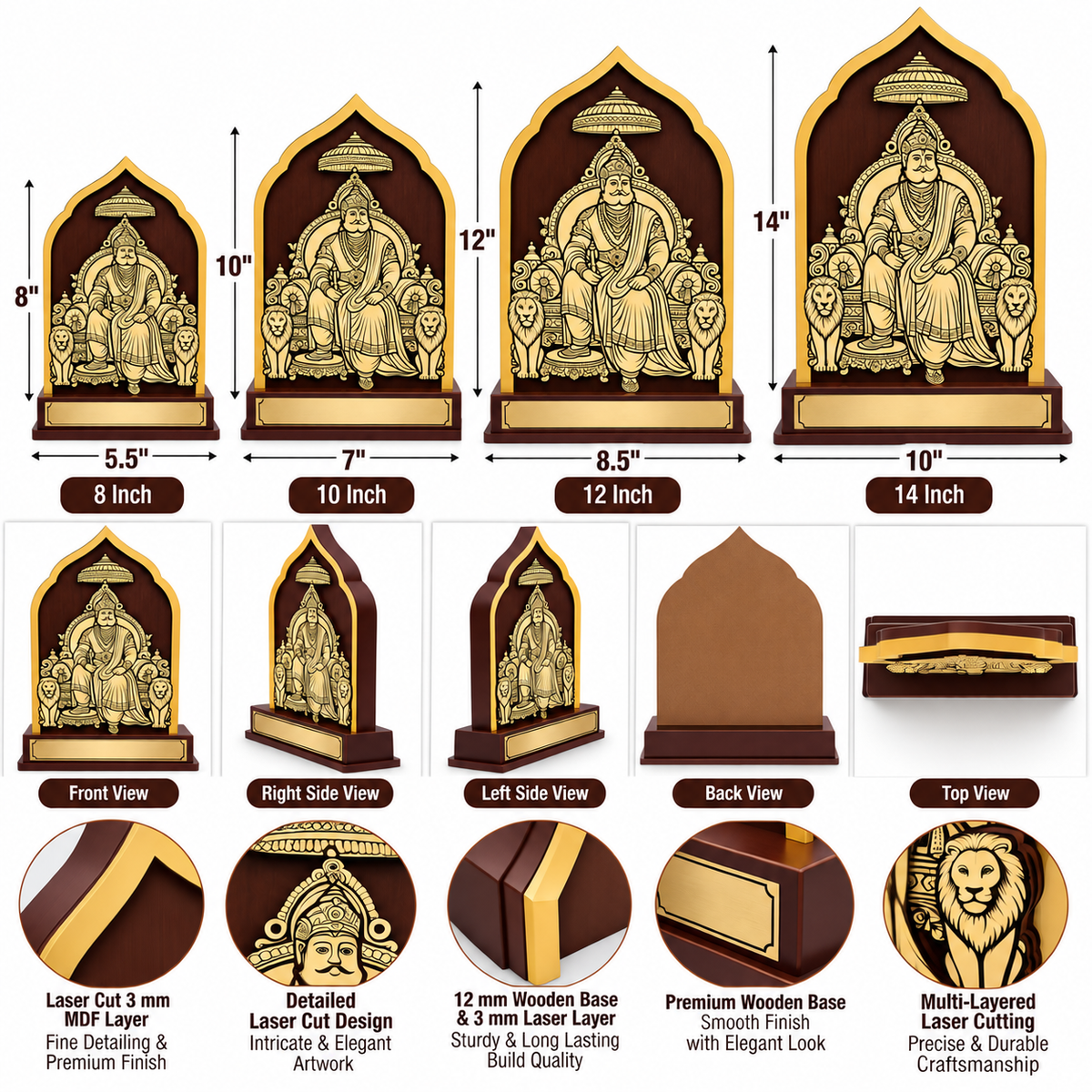 Maharaja Agrasen Ji Wooden Award & Memento | Premium Decorative Showpiece