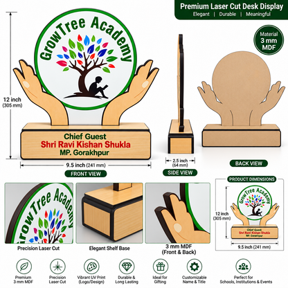 Hands of Growth Memento - 3 mm laser cut design trophy