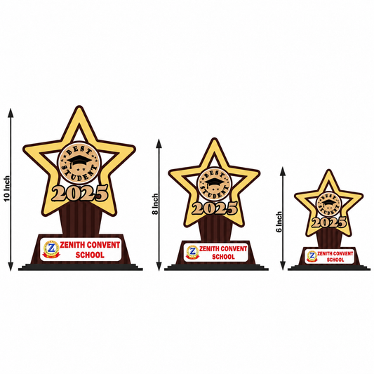 Star Shape trophy Step MDF Trophy - Set of 3