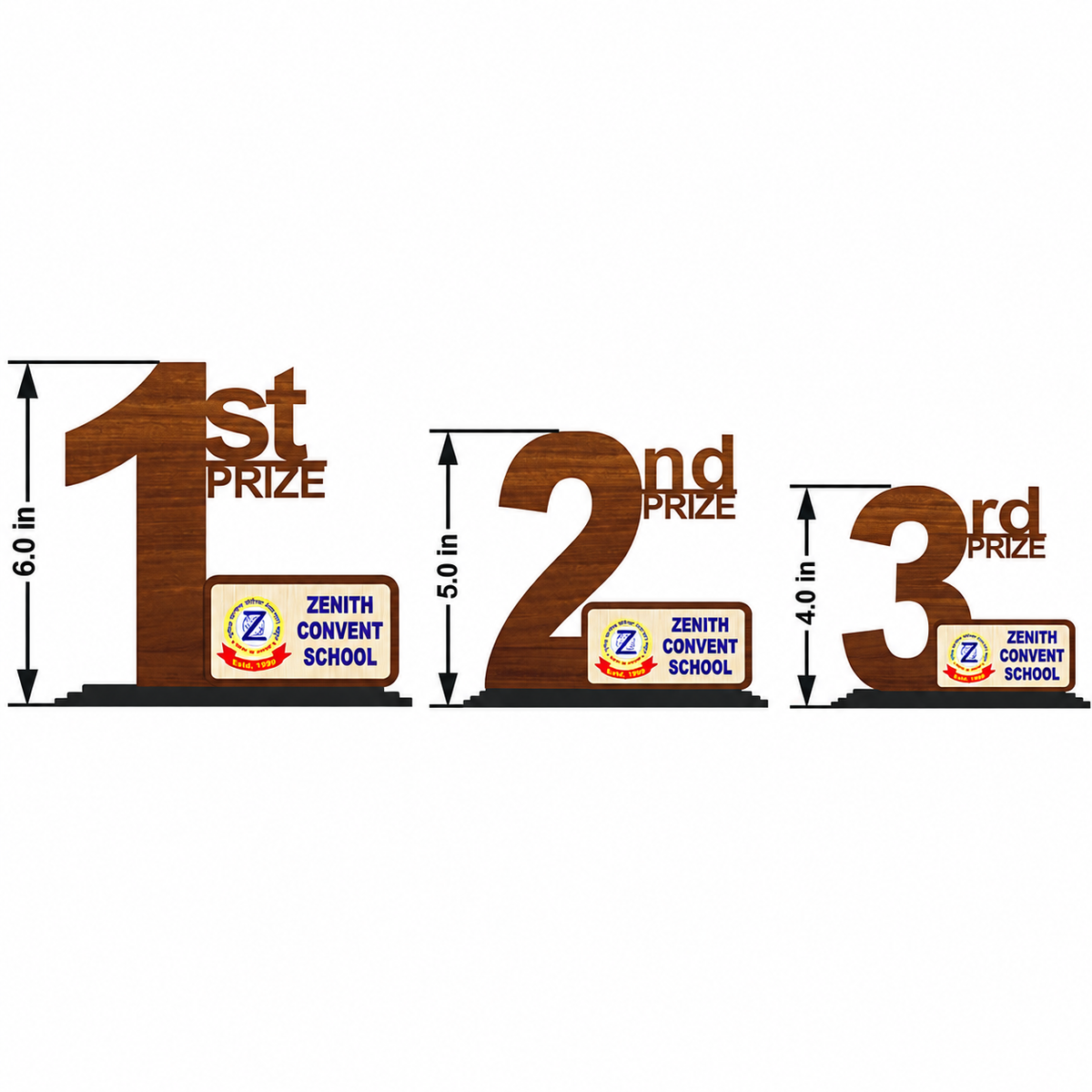 Rank Shape Step MDF Trophy Set of 3
