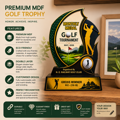 Golf Award Inspired Premium Laser Cut Wooden