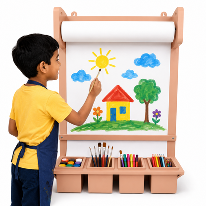 Wall Mounted Kids Drawing Board Wooden