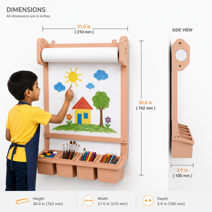 Wall Mounted Kids Drawing Board Wooden