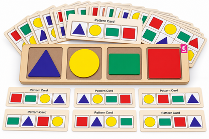 Wissen Maths Learning Kit for Kids Age 3–4 Years | 4-in-1 Wooden Educational Toys for Toddlers & Preschoolers | Number Puzzle, Number Tracing, Shape Matching & Pattern Matching Activity Set