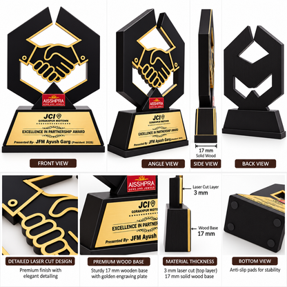 Excellence in Partnership Award – Premium Wooden Corporate Memento- 15 inch size