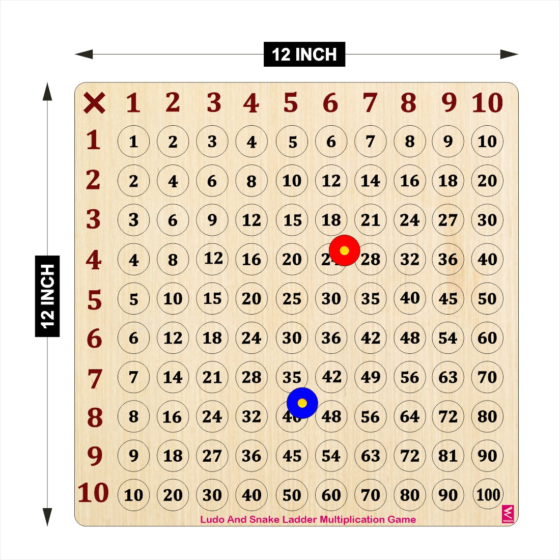 Wooden Multiplication Snake Ladder Game for Kids