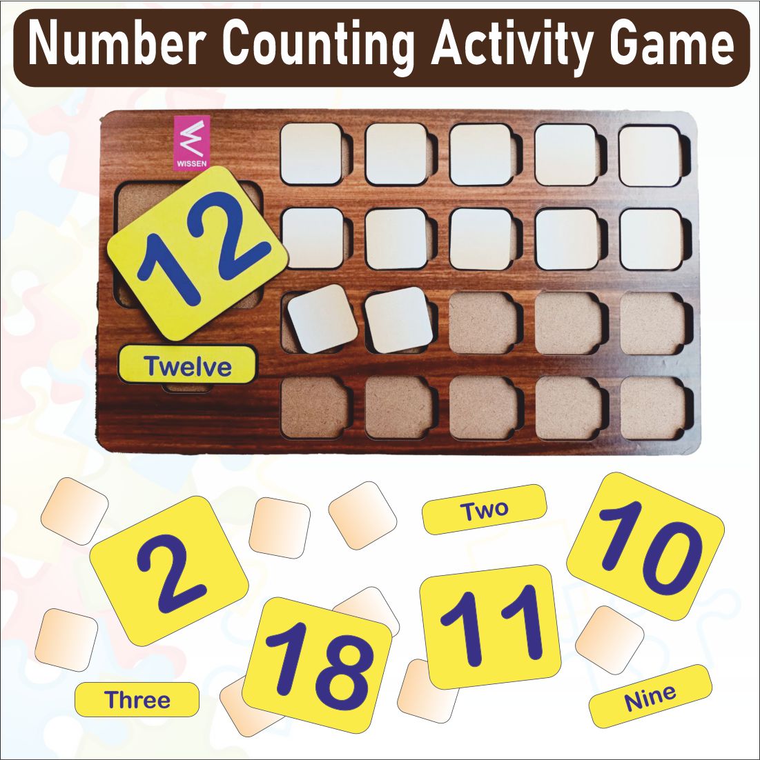 Wissen Maths & Reasoning Learning Kit for Kids Age 4–5 Years | 5-in-1 Wooden Educational Activity Set | Number Counting, Addition & Subtraction, Fractions, Shape Matching & Colour Reasoning Games