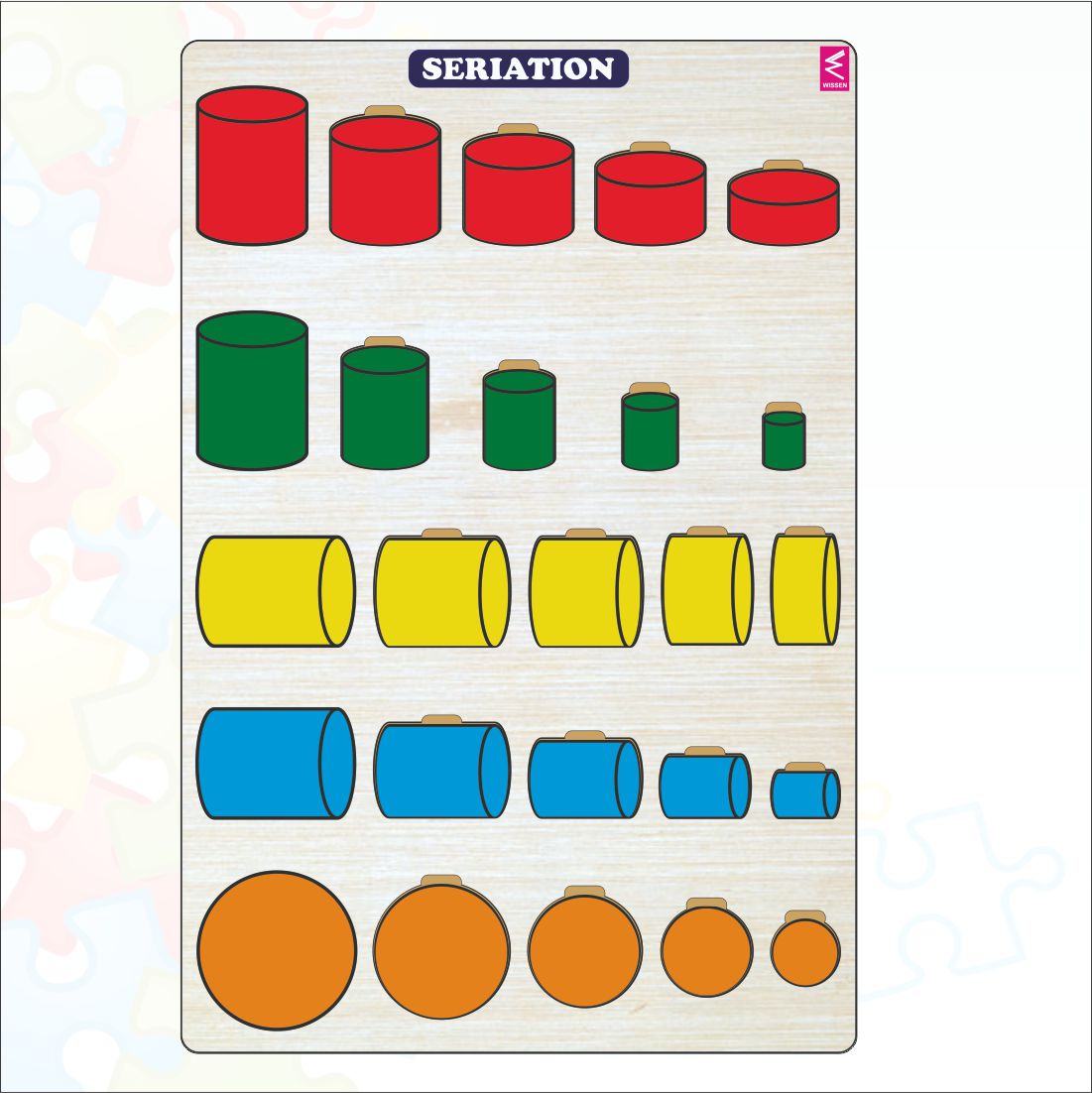 Serisation Wooden Seriations Learning Puzzle Board Game for Kids- 12*18 inch ...