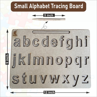 Wissen English Learning Kit for Kids Age 3–4 Years | Wooden Alphabet Matching Puzzle, Capital & Small Letter Tracing Boards & Alphabet Matching Game | Preschool Educational Toys for Early Learning