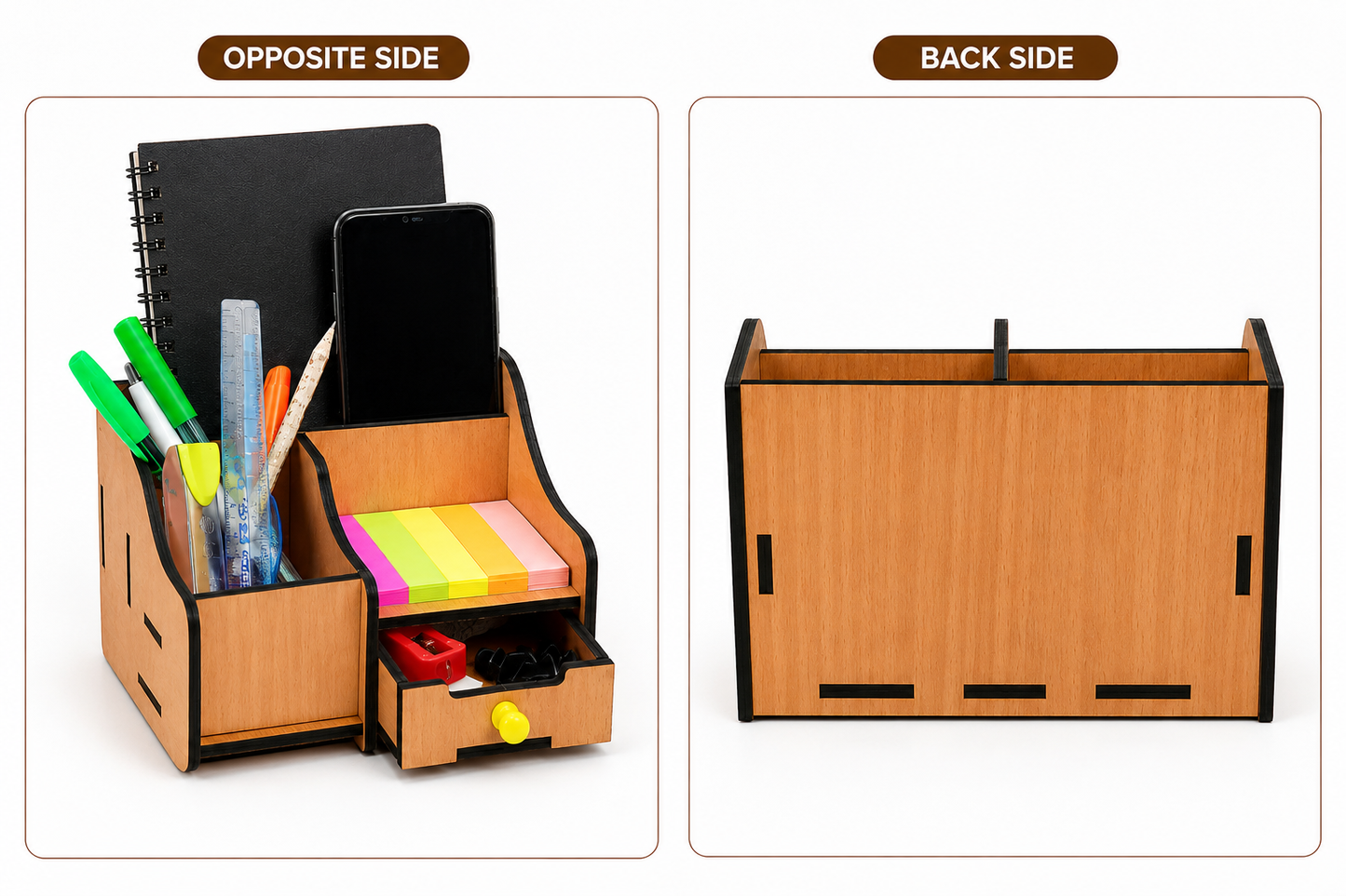 Wooden Desk Organizer with Drawer