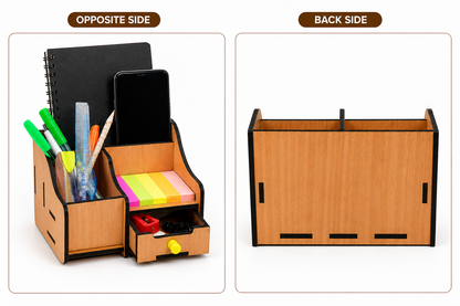 Wooden Desk Organizer with Drawer