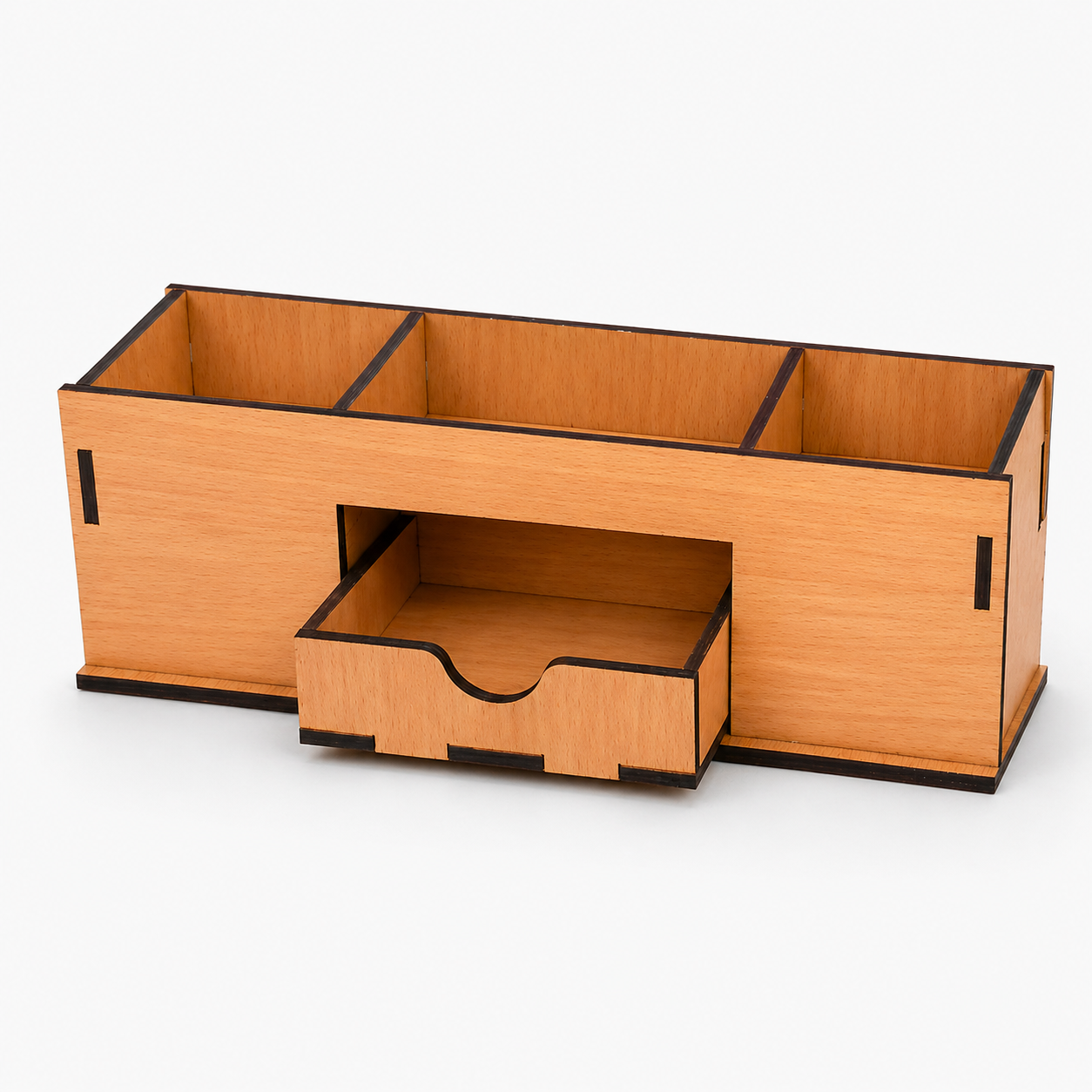 Large Wooden Desk Organizer with Drawer | Multipurpose Office Table Organizer for Pens, Stationery & Accessories | Premium Laminated MDF Desktop Storage for Office, Home & Study Table