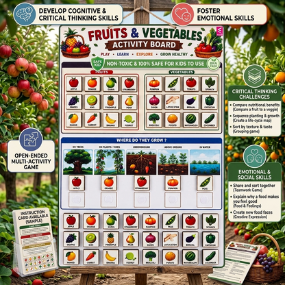 Fruits & Vegetables Velcro Activity Board
